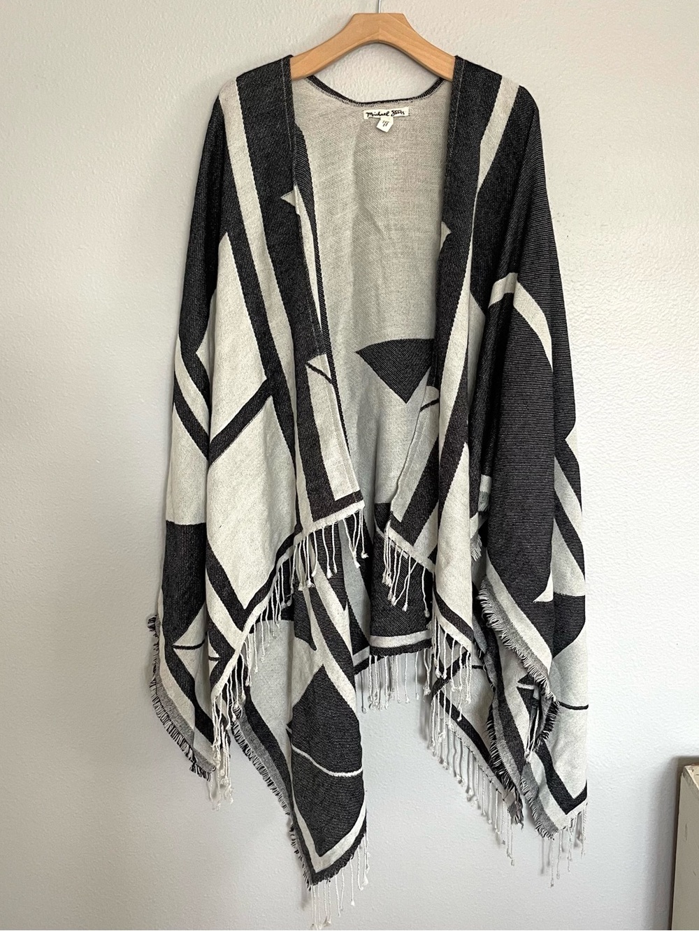 Michael Stars Black & Cream Knit Top with Contrast Trim